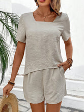 Ladies' Backless Short Sleeve Shirt And Shorts Set